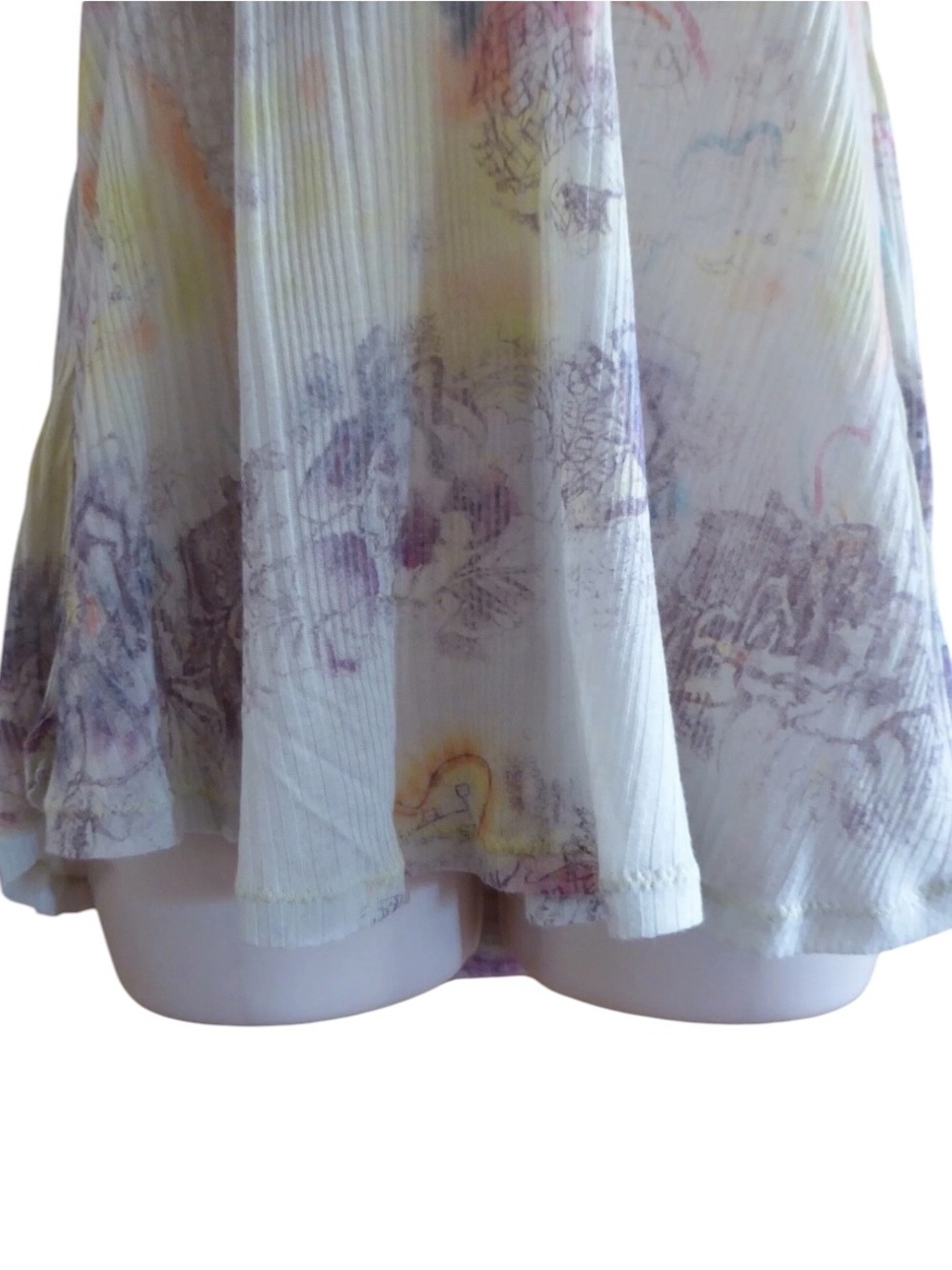 Vintage Free People Beaded Strapless Pastel Floral Cami Tank Top Large Y2K - Picture 11 of 16